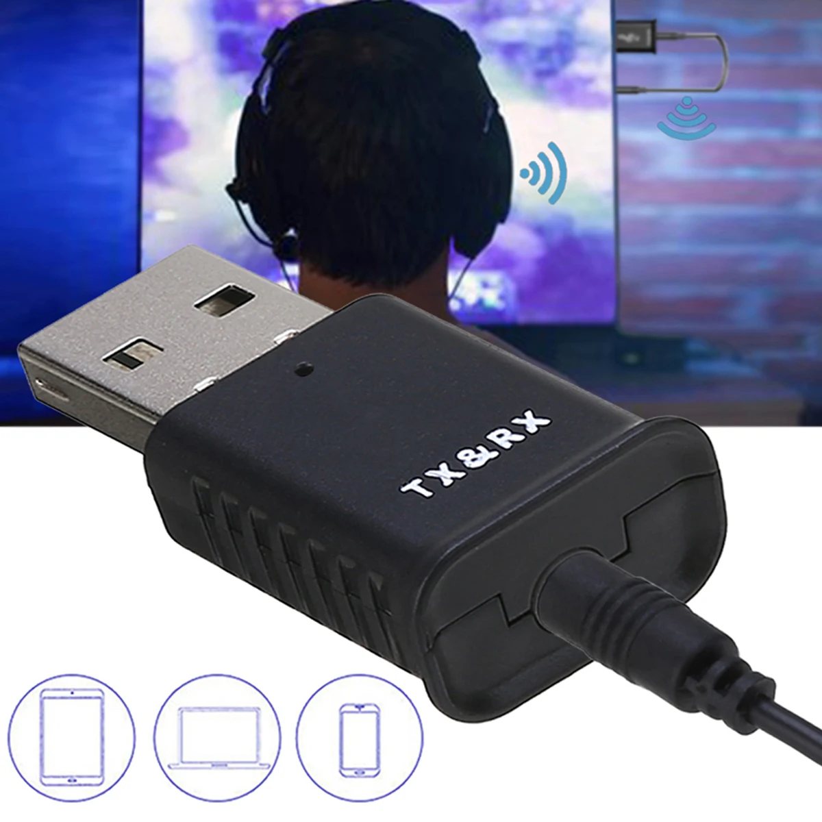 Новое поступление 1 шт. 2 в 1 USB аудио bluetooth V5.0 адаптер ТВ динамик передатчик аудио приемник Беспроводные адаптеры