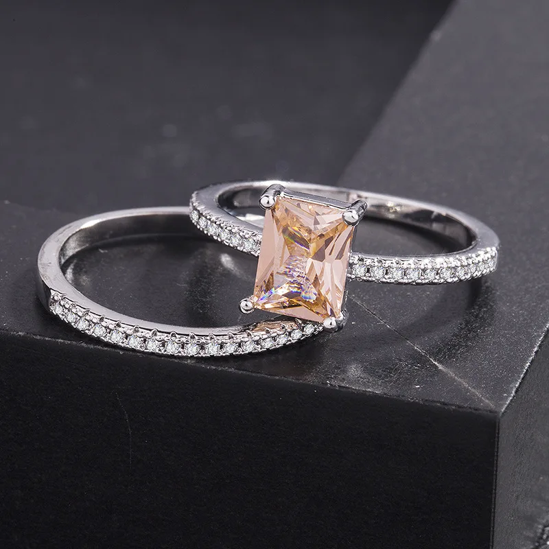 Европа и Америка, пересекающие границы, импортные товары, AliExpress, простые, прямоугольные, циркониевые кольца для пар, кольца для пар, Wish, аксессуары Je