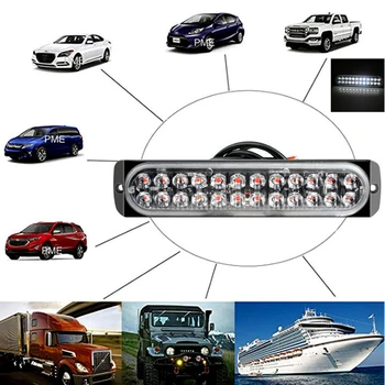

Pair 24LED Flashing Magnetic Emergency Warning Strobe White Light For Car Motor