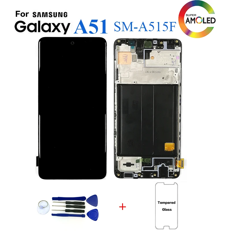 No Display and Touch digitizer E-yiiviil Front Glass Outer Screen Lens Replacement Compatible with Samsung Galaxy A51 SM-A515F/DSN 6.5 inch with Tools