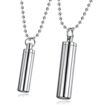 

Creative personality perfume bottle can open pendant couple necklace