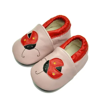 

Infant Toddler Shoes Baby Boy girl Soft Sole Genuine Leather Shoes Ladybird Newborn Prewalkers