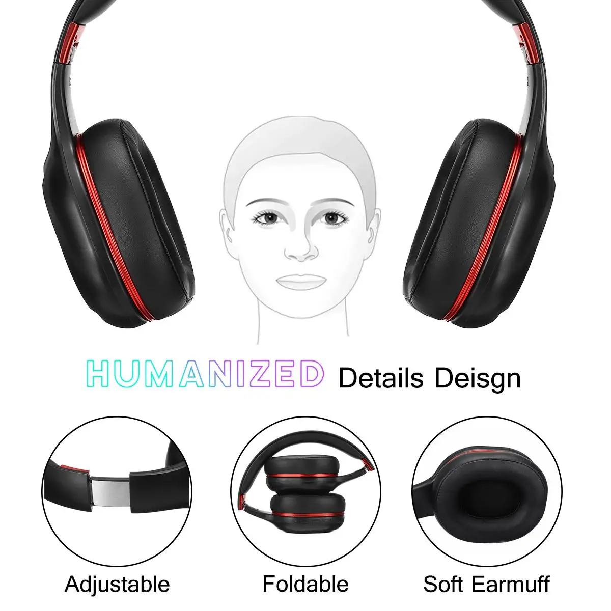 Headphone Player bluetooth 4.1 Gaming Music Headset LED Lighting Sports Wireless Headphones With Mic for PC Mobile Hands Free