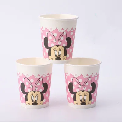 Disney Minnie Mouse Mickey Mouse Birthday Party Decorations 10 People Disposable Plate Napkin Cup Tablecloth Party Supplies Sets neon party supplies Events & Parties