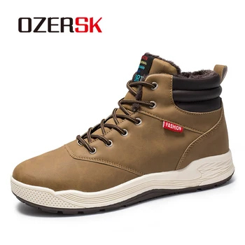 

OZERSK Men Sneakers 2020 Hot Sale Autumn And Winter Leather High Top Quality Stylish Men Shoes Casual Men Boots Male Size 39~47