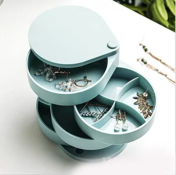 

Jewelry storage box rotating creative large-capacity multilayer display rack earrings earrings earrings cute European small deli