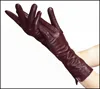 Leather gloves, women's sheepskin gloves, mid-length gloves, plus velvet, thickened winter warmth, color leather New style 2022 ► Photo 3/6