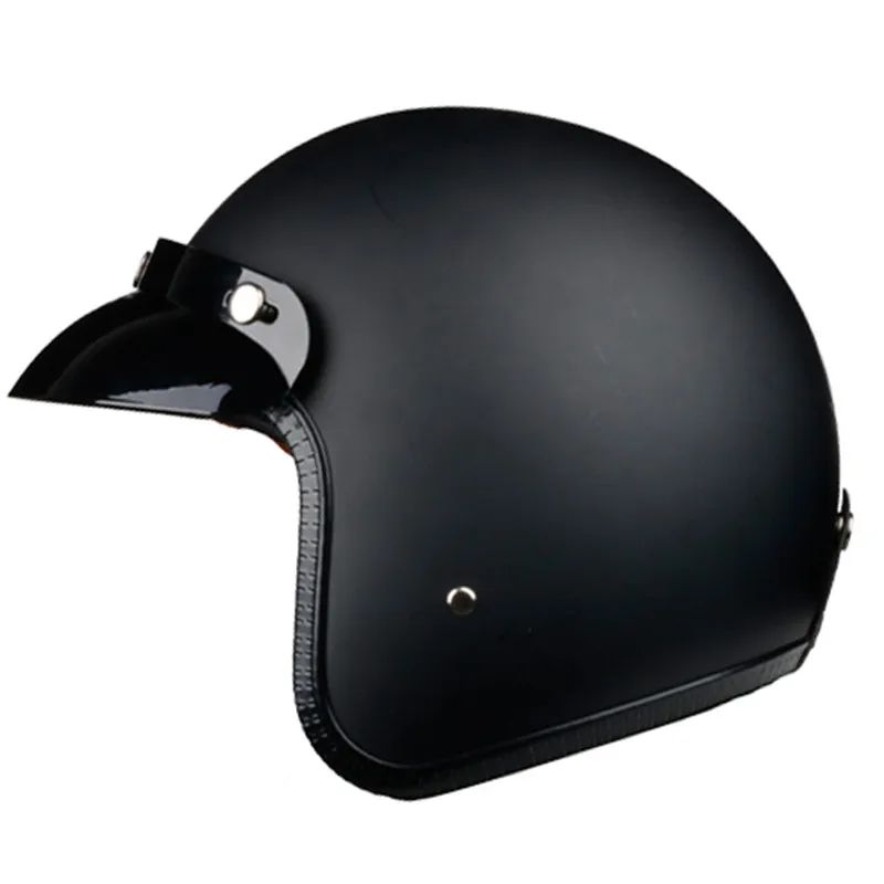 Nero Pu Leather Casco Moto Vintage Moto Casco Jet Capacetes De Motociclista Vespa Cascos Para Moto Cafe Racer Open Face