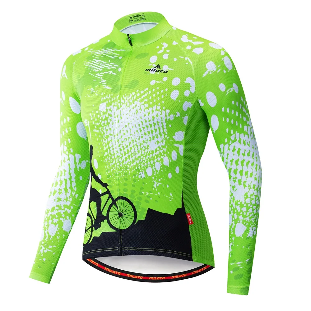 04 long Jersey MILOTO, Мужская зимняя велосипедная Джерси, комплект, термальная флисовая велосипедная одежда, MTB велосипедная одежда, сохраняющая тепло, горный велосипед, комбинезон - Цвет: 04 long Jersey