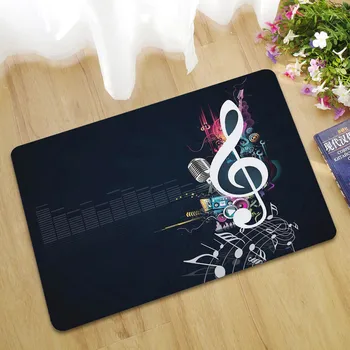 

Musical Note Printed Doormat For Entrance Door Anti-slip Kitchen Floor Mat Baby Room Carpets Absorbent Bathroom Mats