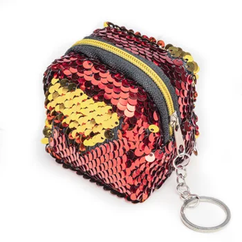 

Hot Selling Sequins Coin Purse Wallet Zipper Mini Three-dimensional Handbag Pouch for Girls Women -B5