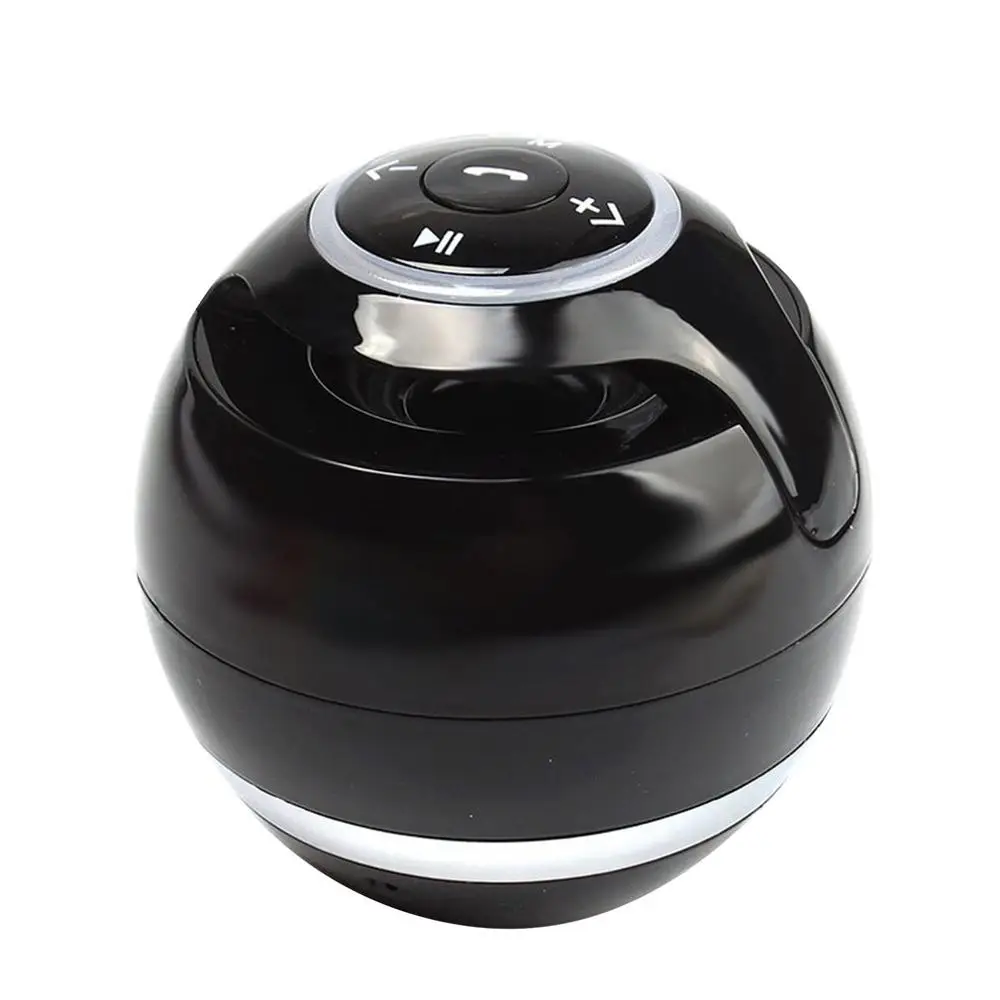 Portable Bluetooth Speaker Wireless Ball Mini Handfree TF FM Radio With Mic MP3 Globe Audio Music box For the phone PC - Color: Black