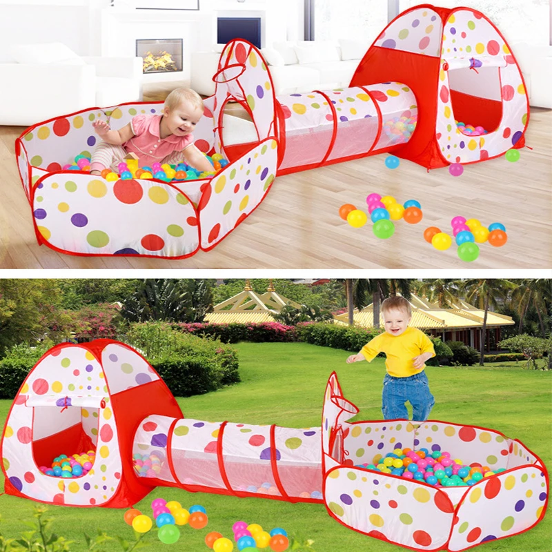 Folding Baby Toys Ball Pool Portable Baby Tent House Crawling Tunnel Ocean  Indoor Outdoor Games Kids Tent Playing House