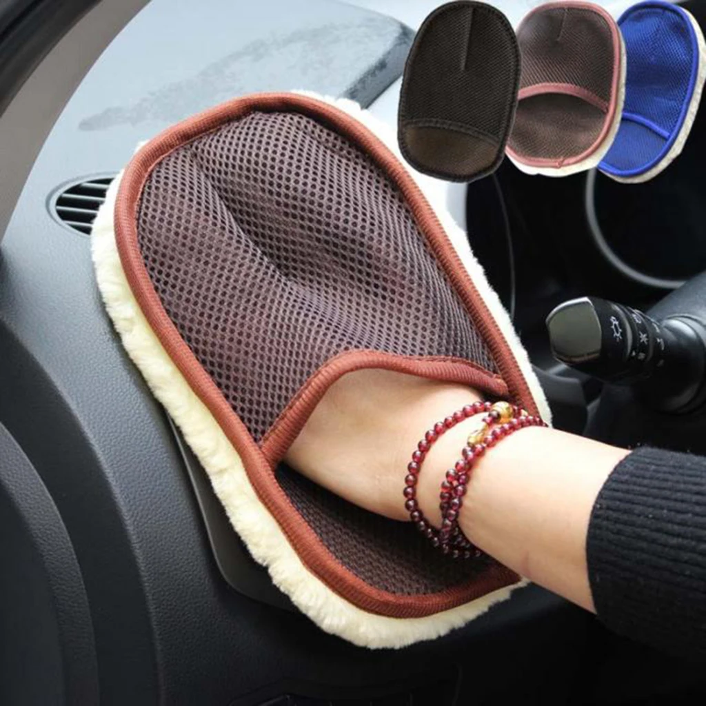 Car Care Cleaning Brushes Polishing Mitt Brush Super Clean Wool Car Wash Glove Sponge Waxing Car Cleaning Tool