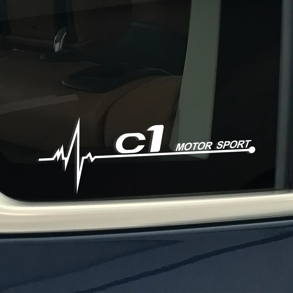 2 шт. забавные автомобильные наклейки спортивные автомобильные виниловые наклейки на боковое окно для Citroen C4 C1 C5 C3 C6 C-ELYSEE VTS автомобильные аксессуары для декора окон - Название цвета: C1