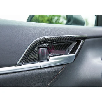 

For Toyota Camry 2018 2019 Interior Carbon Fiber Color Door Handle Bowl Trim Grab Protector Panel Car Styling Accessories