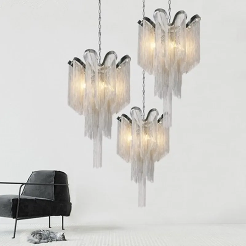 Современный минимализм D40 H65cm алюминиевая кисточка E14 Led подвесные светильники Lustre Luminarias цепь Подвесная лампа Led Lamparas светильники