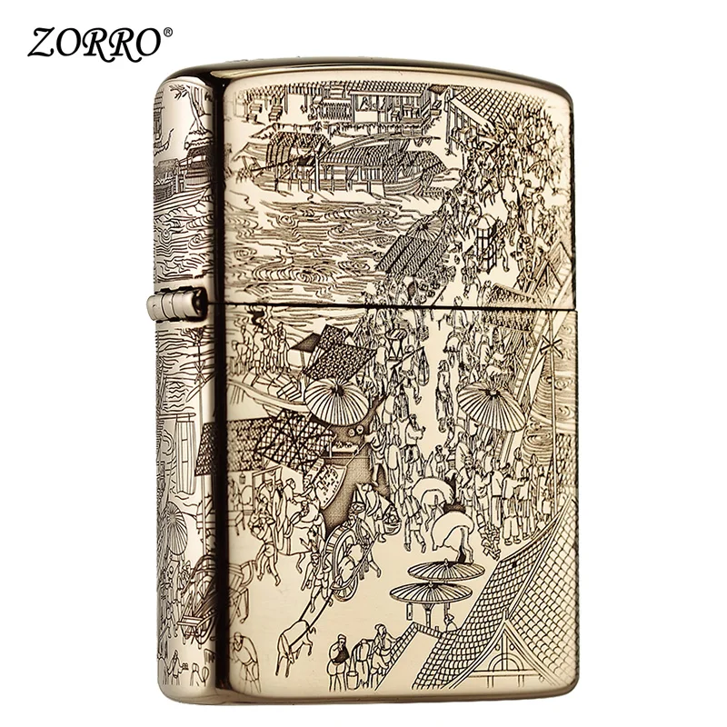 

Zorro kerosene lighter, wind proof, clear and bright, riverside, creative personality, retro men's lighter
