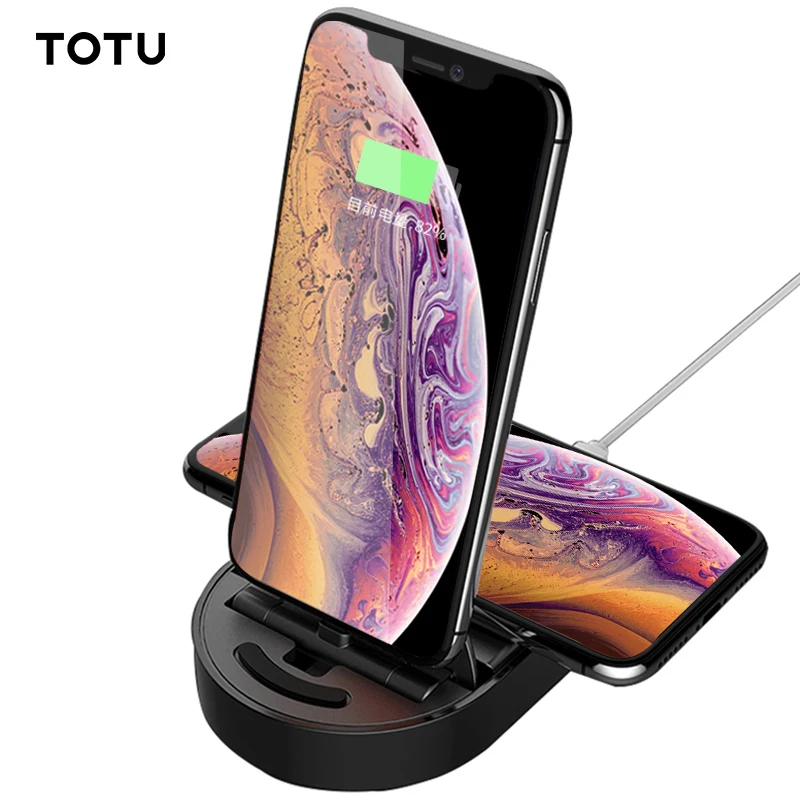 TOTU Qi Беспроводное зарядное устройство для телефона iPhone Xs Max X 8 Plus samsung S10 Xiaomi