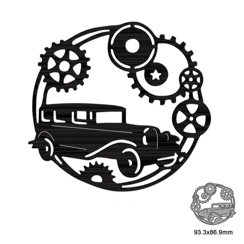 

Car Gearwheel Frames Metal Cutting Dies For DIY Scrapbook Cutting Die Paper Cards Embossed Decorative Craft 2021 New