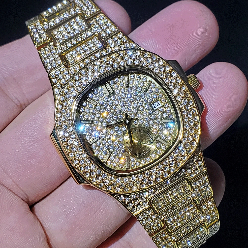 PP Patek Phillipe Nautilus Design Men's Quartz Watch Steel Chronograph Top Brand Luxury Diamond Clock Iced Out Male Wristwatch | Наручные