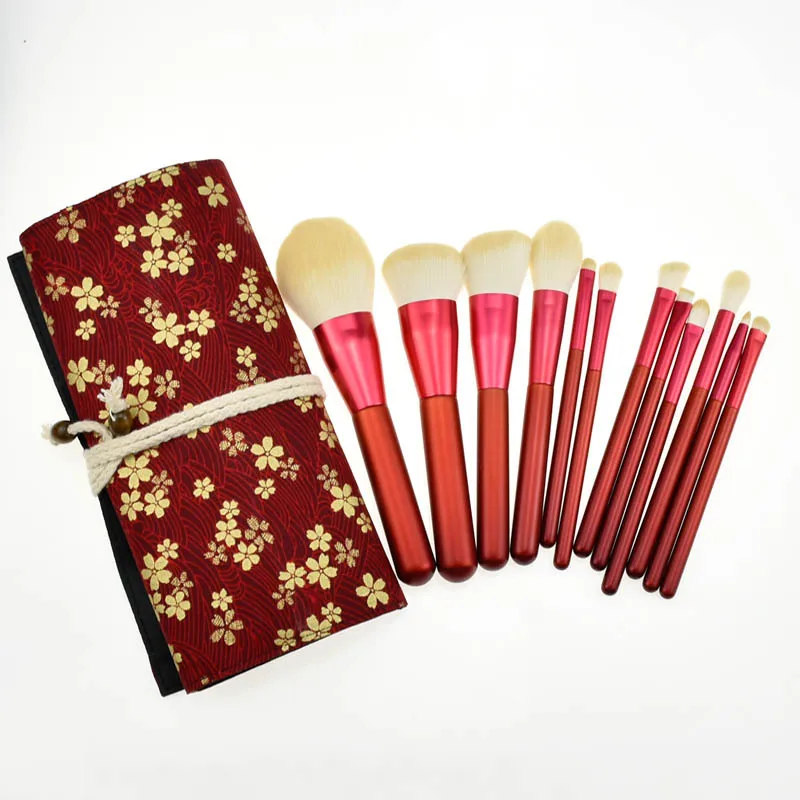 

Makeup Brushes Set 13pcs/lot Eye Make Up Brush Eyeshadow Blending Eyeliner Eyelash Eyebrow Cosmetic Kit ToolsChina red