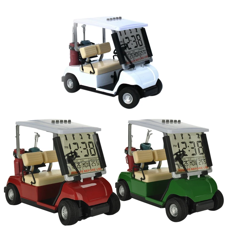 ABUI-Lcd Display Mini Golf Cart Clock for Golf Fans Great Gift for Golfers Race Souvenir Novelty Golf Gifts