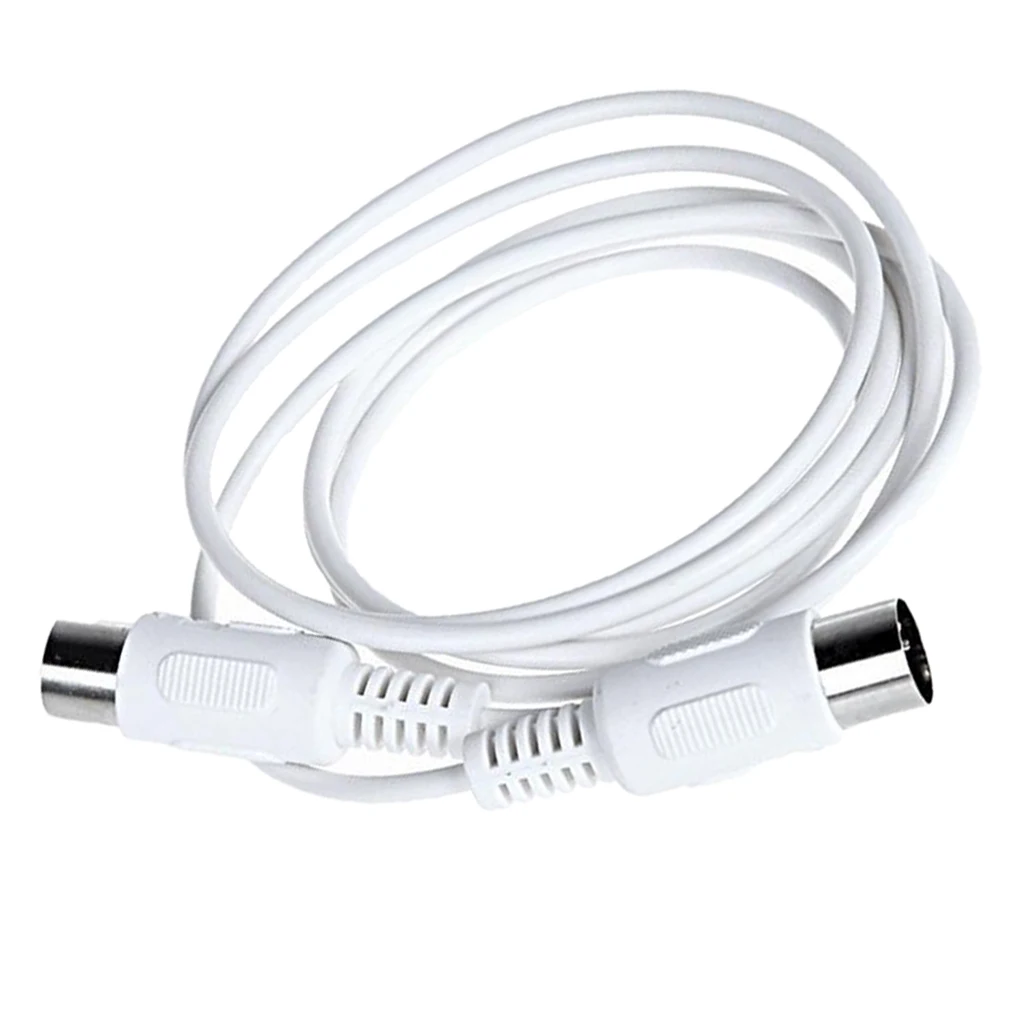 150cm White Power Amplifier 5 Pin Male to 5 Pin Male MIDI Extension Cable for Piano