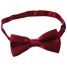 Детский однотонный галстук-бабочка темно-красного цвета