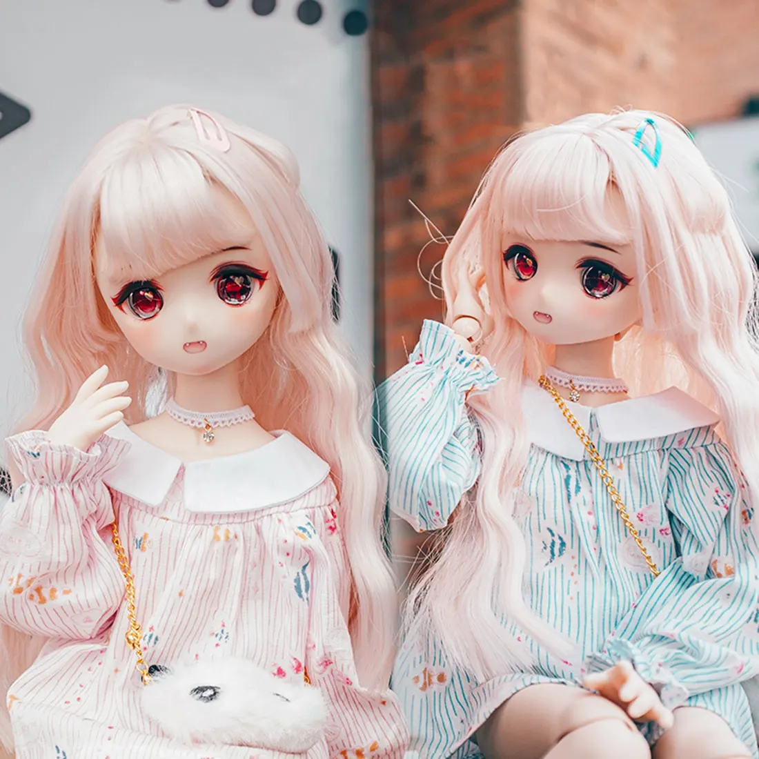 Modikerbjd простой стиль кукла воротник печатных платье для 1/4 BJD куклы (синий) без