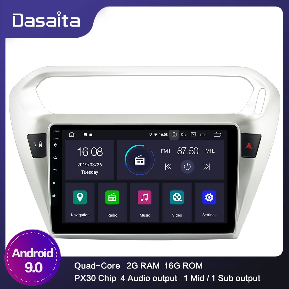 Android 9.0 Car 1 din Stereo for Peugeot 301 2014+ GPS Radio Mp3 Bluetooth 9&quot IPS Multi Touch Screen | Автомобили и мотоциклы