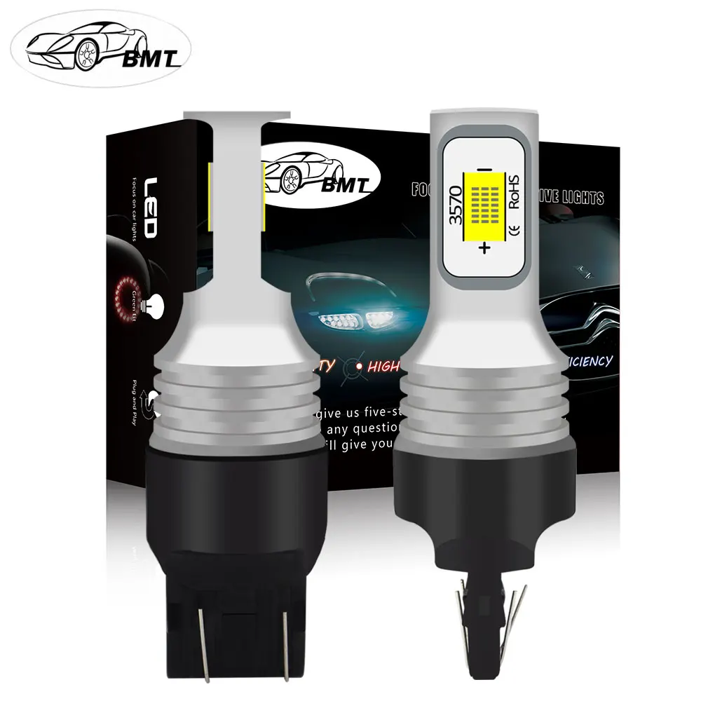 BMT автомобильная светодиодная сигнальная лампа T20 7443 7440 1156 1157 Led W21W W21/5 Вт P21W Canbus автомобильный поворотный сигнал свет обратный конец DRL лампы 12V