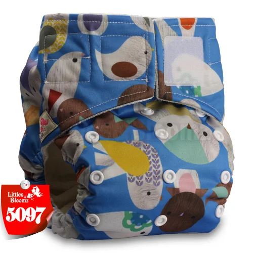 [Littles&Bloomz] Бамбуковые моющиеся тканевые подгузники, детские подгузники, карманные подгузники, тканевые Чехлы, многоразовые подгузники, один размер - Цвет: 5097