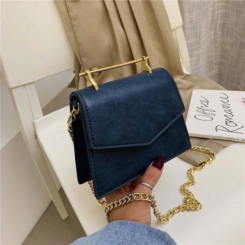 

Luxury Women Handbag Female 2019 New Fashion Chain Simple Shoulder Bag Small Vintage Brand Messenger Bag Mini Metal Rod Tote Bag