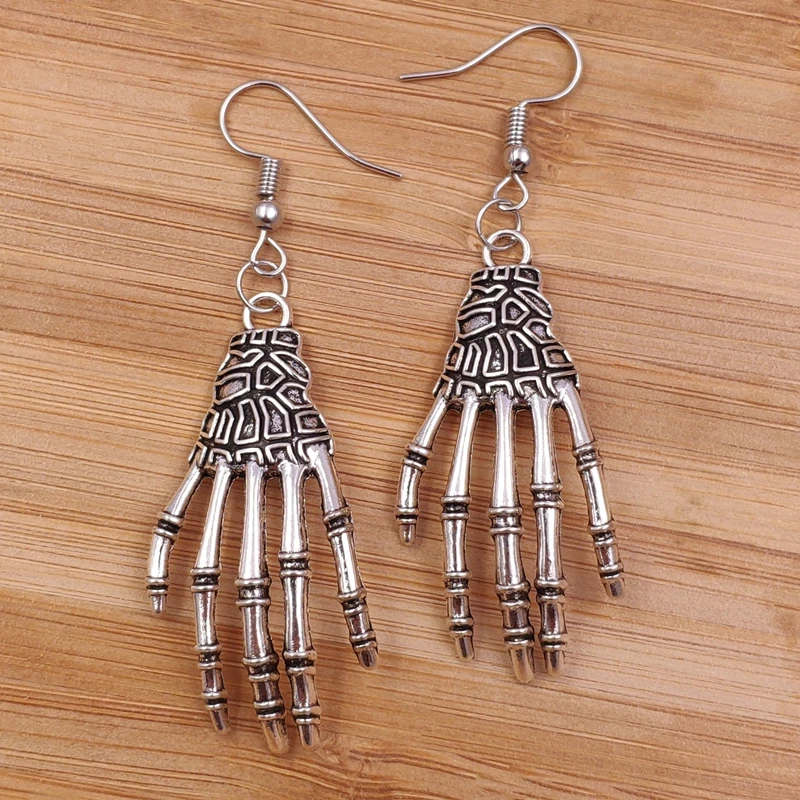 Cute New Earrings Skull Skeleton Punk Rock Cool Death Trendy Alloy Metal Fashion Female Male Party Birthday gift AJ017-018 | Украшения и