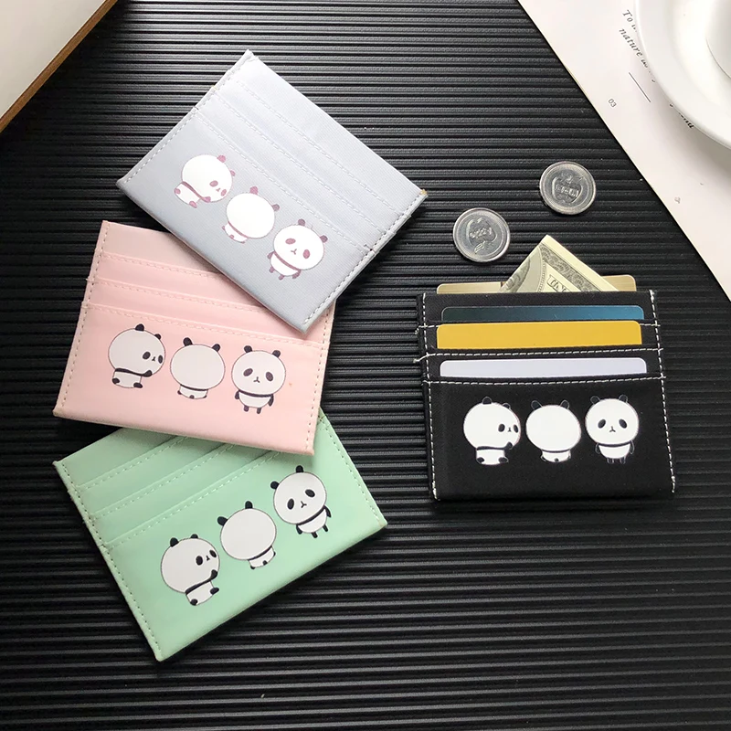

NI WEI ER New Cute Cartoon Panda Women's Girl ID Credit Cards Holder Wallet Passport Cover Card Bag Case Thin Coin Purse 2019