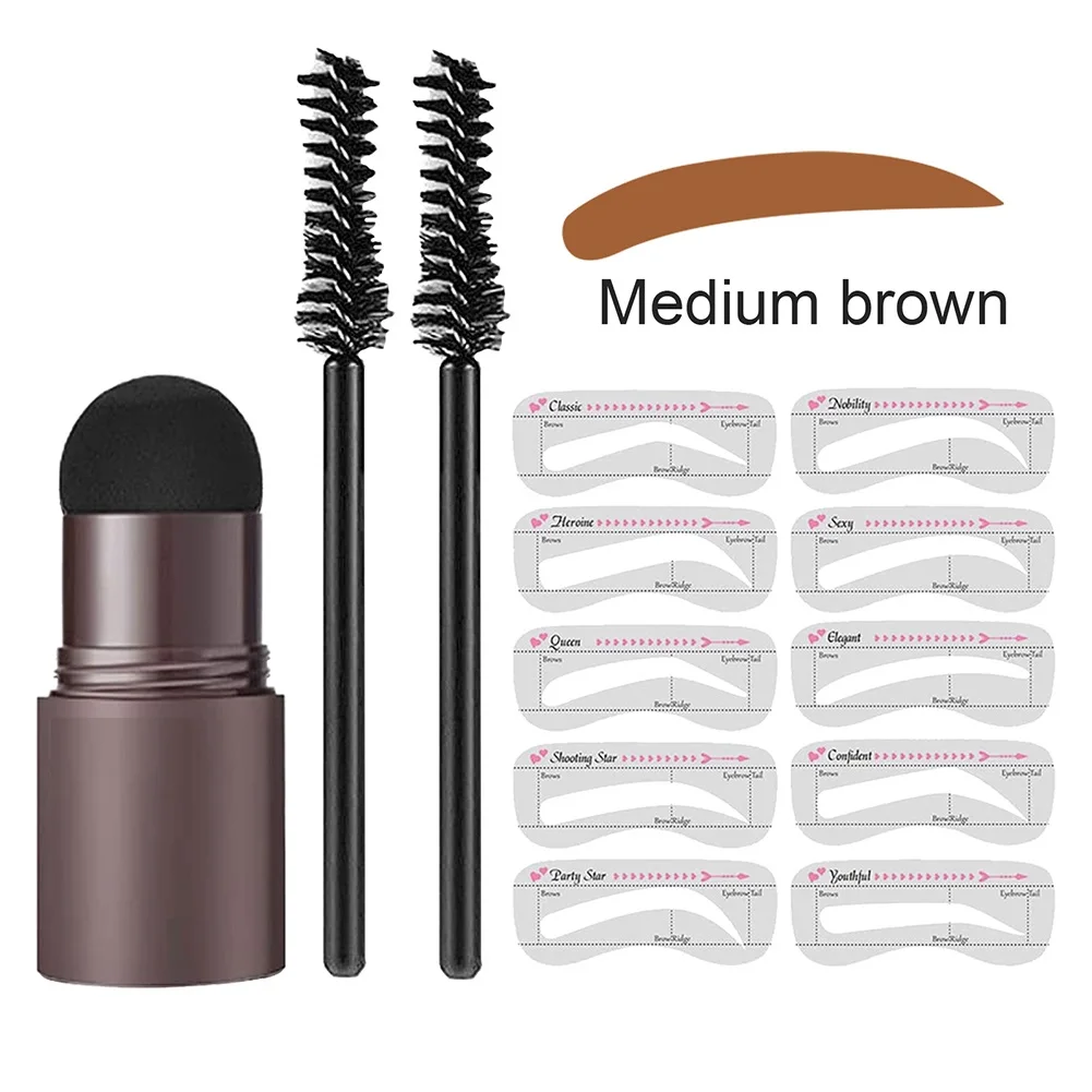 6 Colour Natural Stick Hair Line Contour Template Eyebrow Shaping Kit Stamp And 10 Pieces Brow Stencil Long Lasting Waterproof