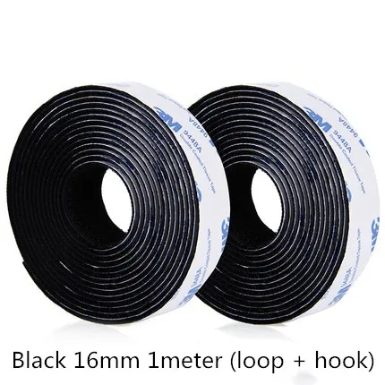 Black 16mm 1meter 3M крепко клееные Клей Самоклеющиеся крюк и петля нейлон Стикеры клей для DIY 16/20/25/30/40/50 мм 1 Meter/Pairs - Цвет: Black 16mm 1meter