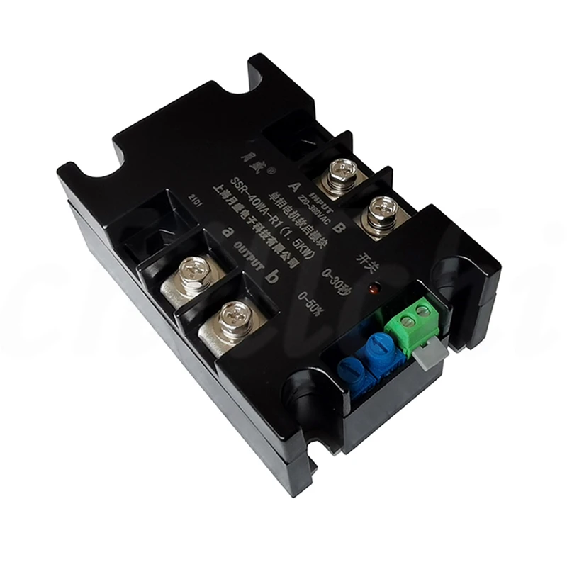 

4KW/6KW/8KW Single-phase two-phase motor soft starter, soft start module SSR-20WA-R1 Optical isolation simple wiring 220V-380V