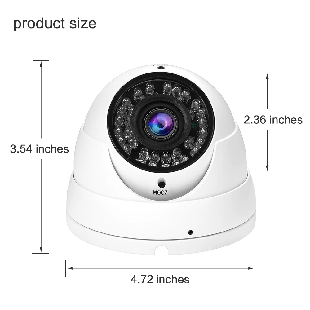 UniLook 5MP 4в1 купольная камера безопасности турбо 2,8~ 12 мм vari-Focal для дома/наружного видеонаблюдения ИК BNC IP66 AZ-AC3252W
