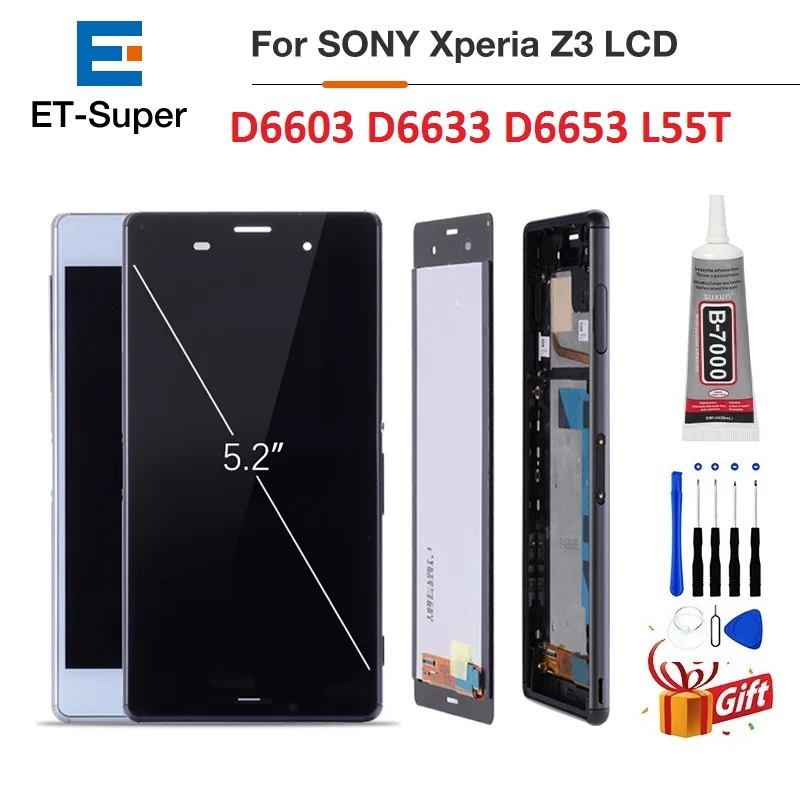 ЖК-дисплей для Sony Xperia Z3 сенсорный экран с рамкой D6603 D6633 D6653 L55T сменные детали