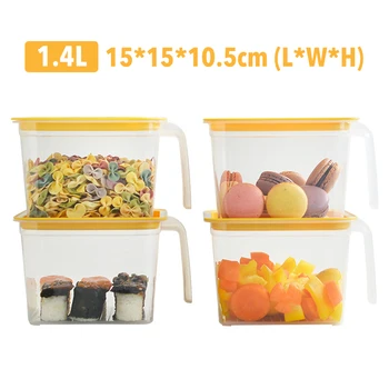 

4 Pcs Kitchen Transparent PP Storage Box Grains Beans Storage Contain Home Organizer Food Container Refrigerator Storage Boxes