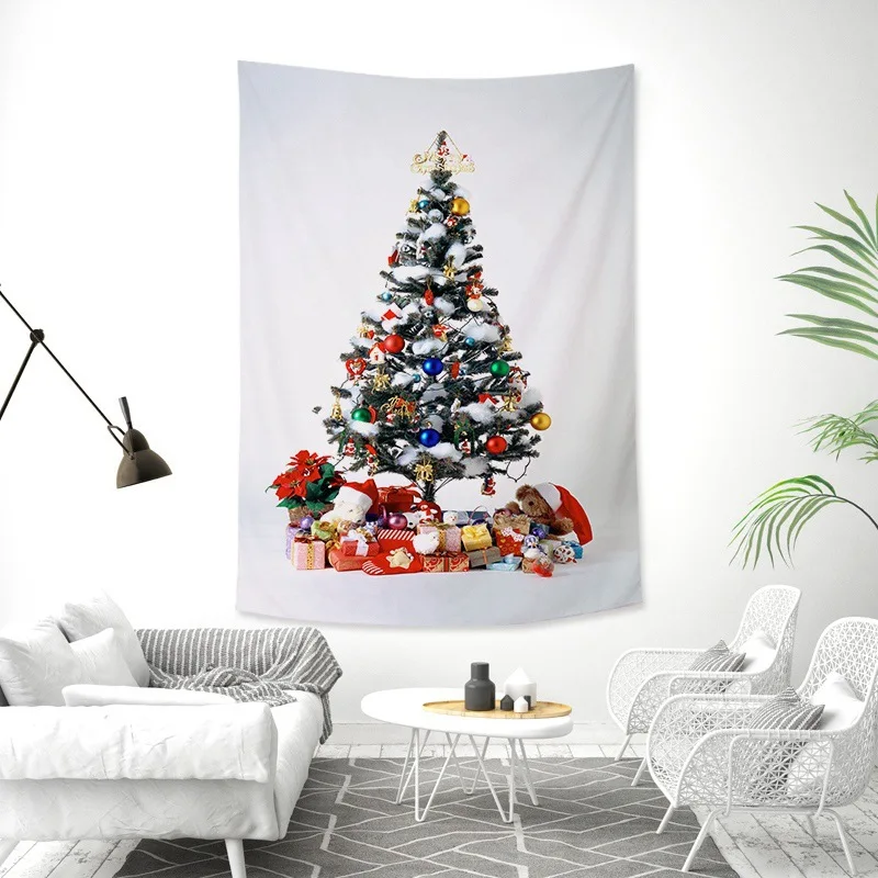 

Christmas Trees Tapestry Wall Hanging Carpet Table Cloth Wall Decor For New Year