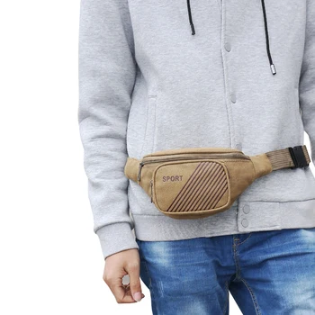 

Unisex Fanny Canvas Waist Pack Water Resistant Multi-color Large Waist Bag Casual Style Hip Pack Bum Bag for Running