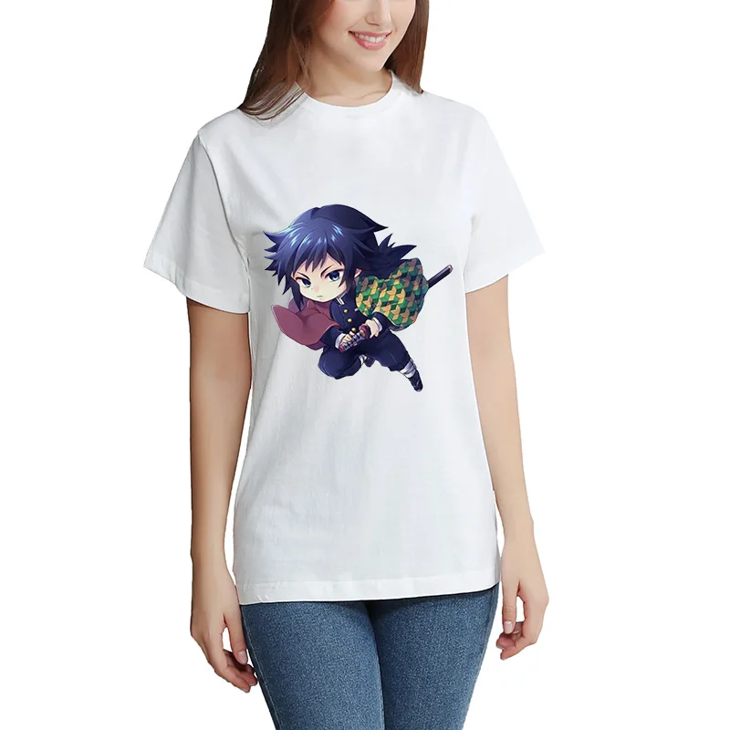 Kimetsu No Yaiba T-shirt Short Sleeve Men's And  Women's Tees Tops Kids Demon Slayer Oversized T Shirt DIY Photo Log Customized