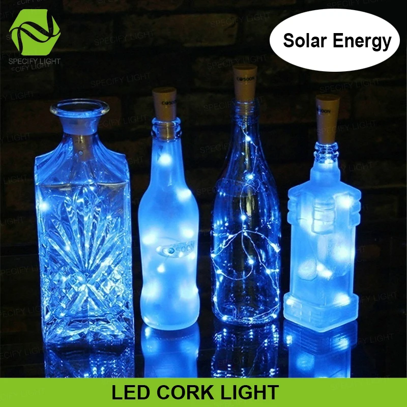 Solar Powered Cork Shaped LED String Light Wine Bottle Garland Wire String Light Christmas Holiday Party Wedding Decoration (1)