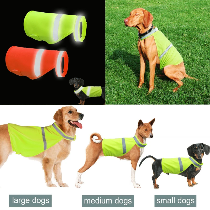 Защитный жилет для собак Светоотражающие маленькие большие пальто для домашнего животного щенка одежда для охоты высокая видимость защитный светоотражающий жилет куртка пальто