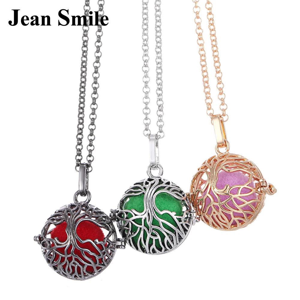 

2019 New Aromatherapy Jewelry Diffuser Necklace Tree of Life Lockets Pendant Perfume Essential Oil Diffuser Lockets Necklaces