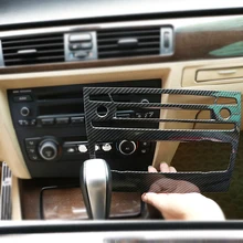 Углеродное волокно Стайлинг Автомобильная панель управления Объем кондиционер рамка Крышка отделка для BMW 3 серии E90 2005-2010 2011 2012
