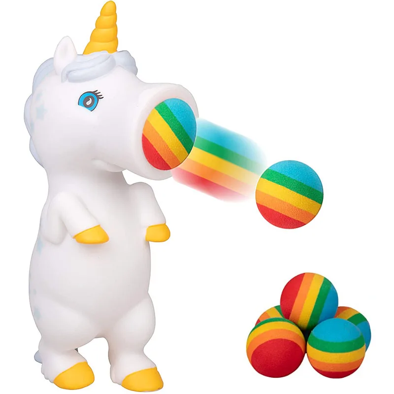Cartoon Unicorn Squeeze Shoot Ball Kids Fidget Toys Funny Pop Out Foam Balls Stuff Weird Gadgets ADHD Autism Sensory Anti stress | Игрушки и